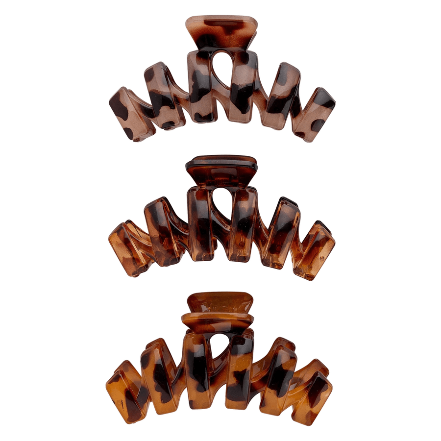 Brushworks Tortoiseshell Claw Clips - 3 Pack	