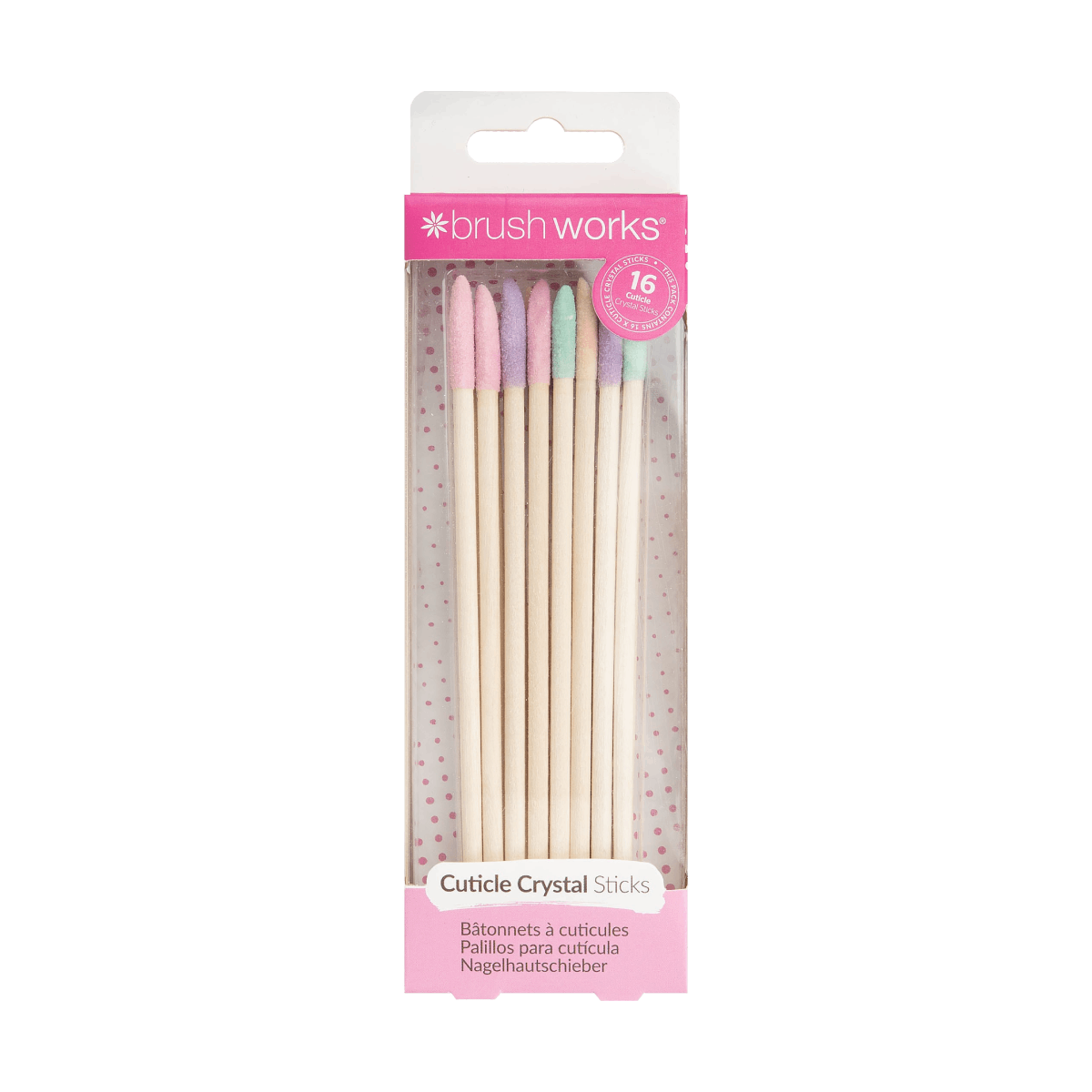 Brushworks Cuticle Crystal Sticks 16-Pack