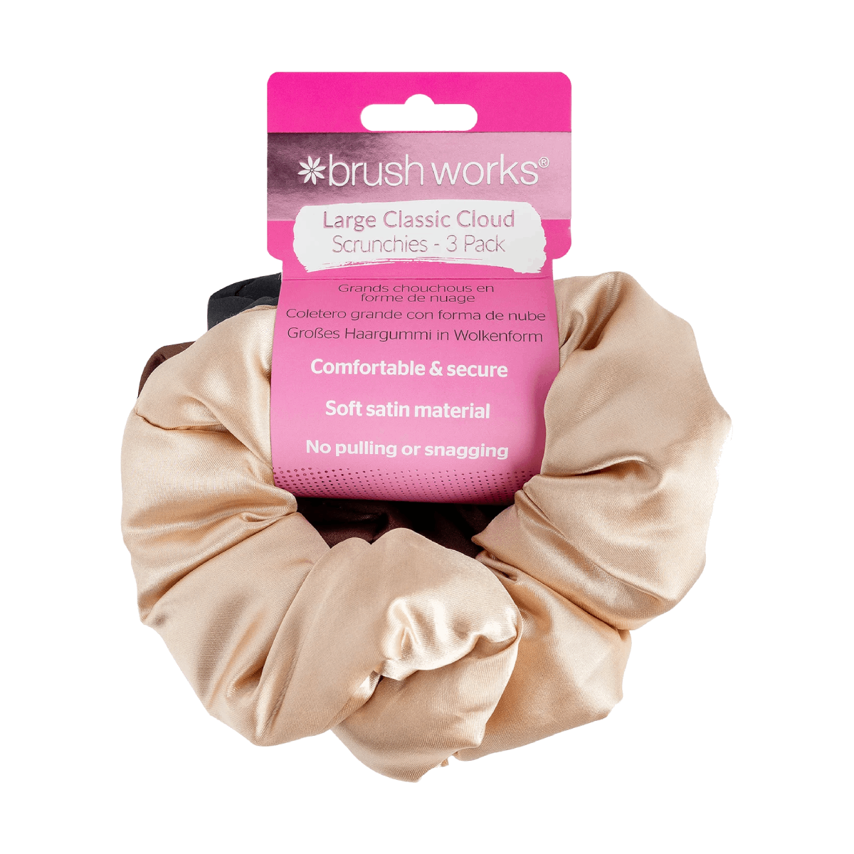 Brushworks Large Classic Cloud Scrunchies 3-pack