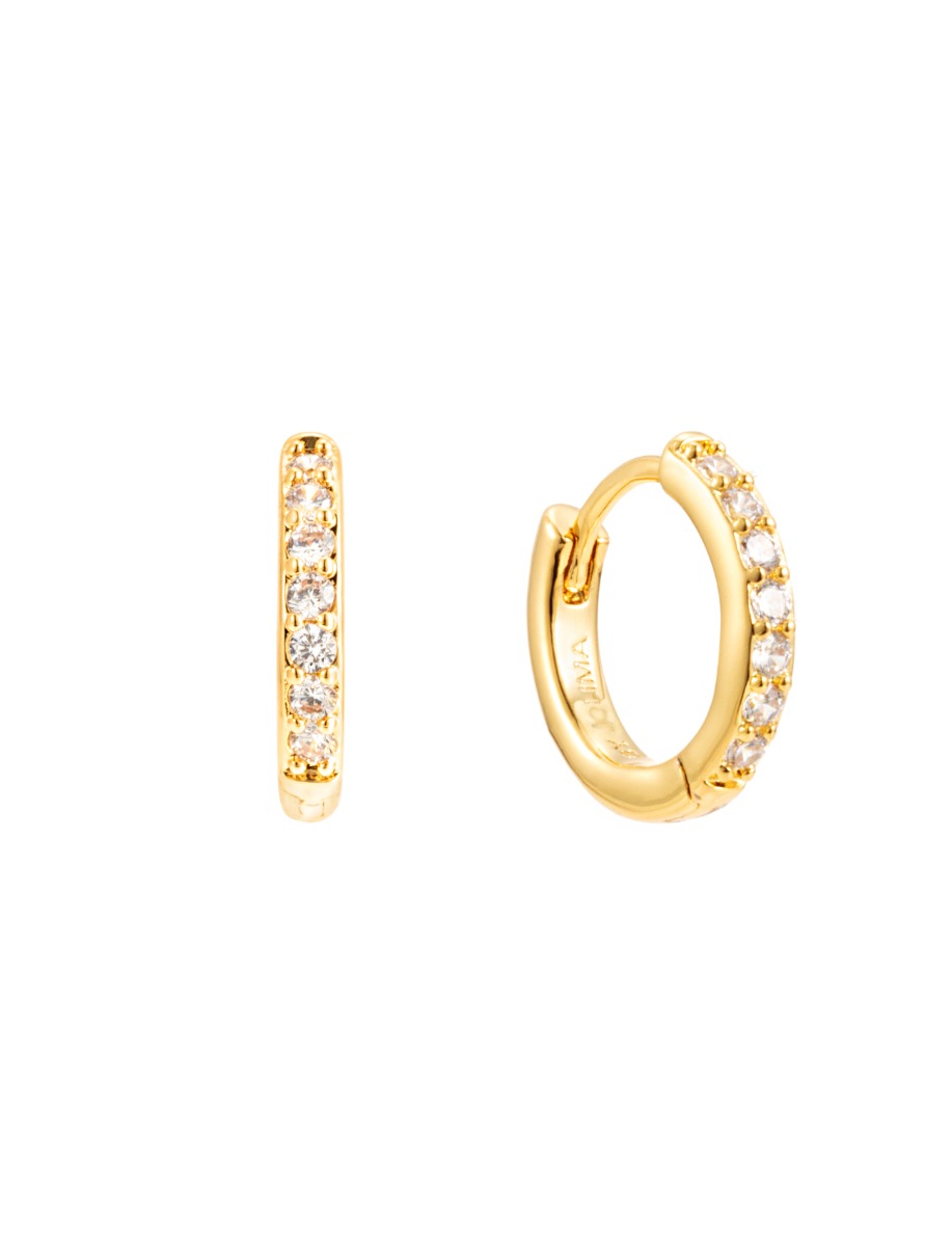 By Jolima Verona Crystal Small Hoop Gold
