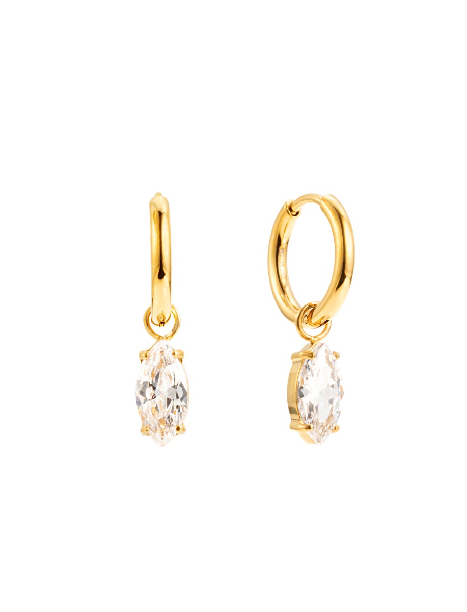 By Jolima Teardrop Huggie Gold