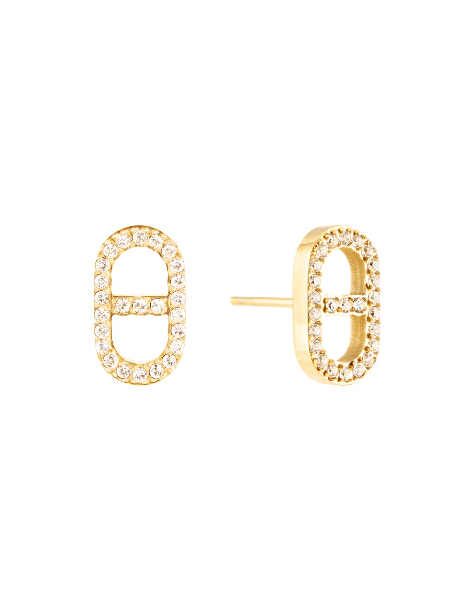 By Jolima Celine Stud Crystal Gold