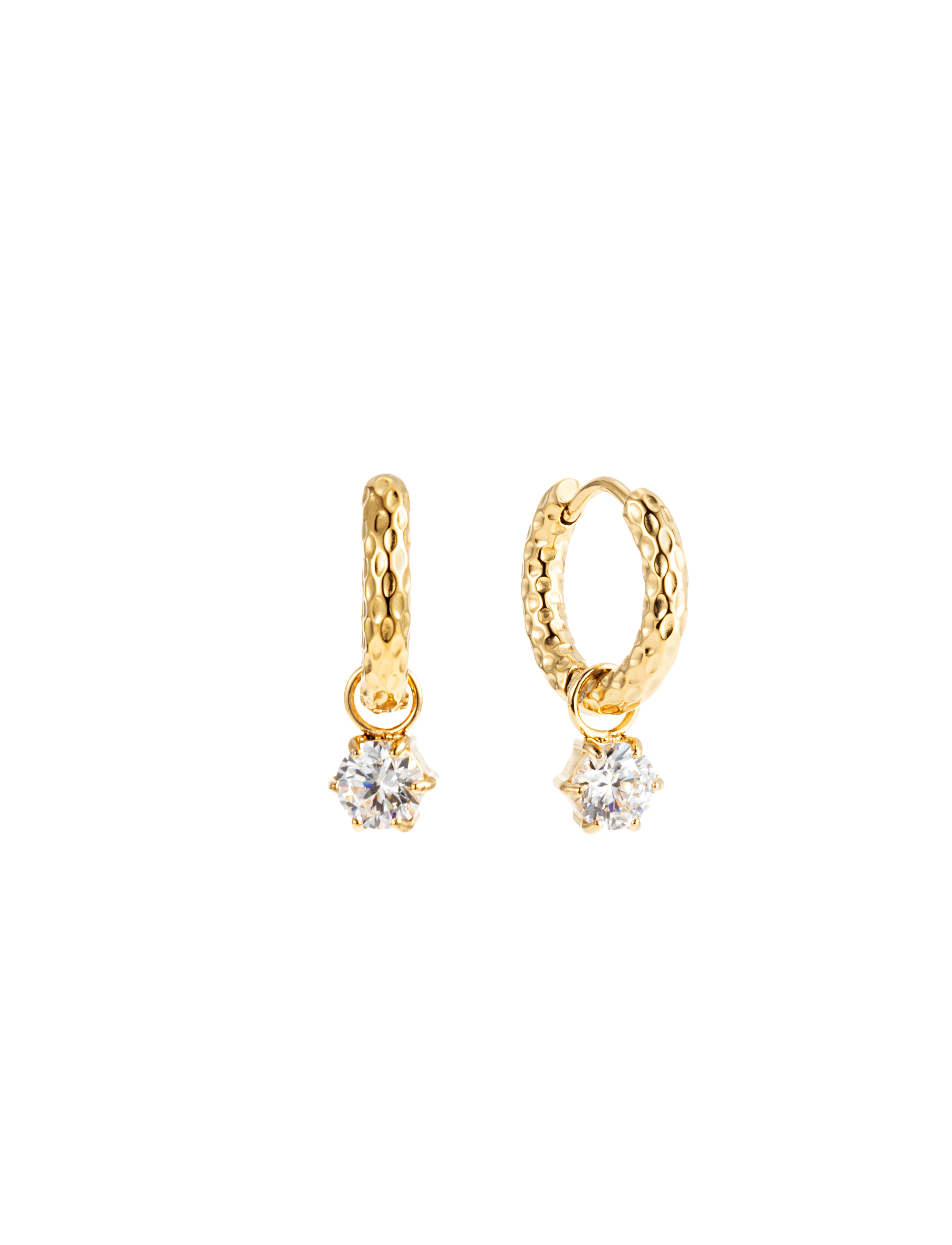 By Jolima Como Hoop Earring Crystal Gold