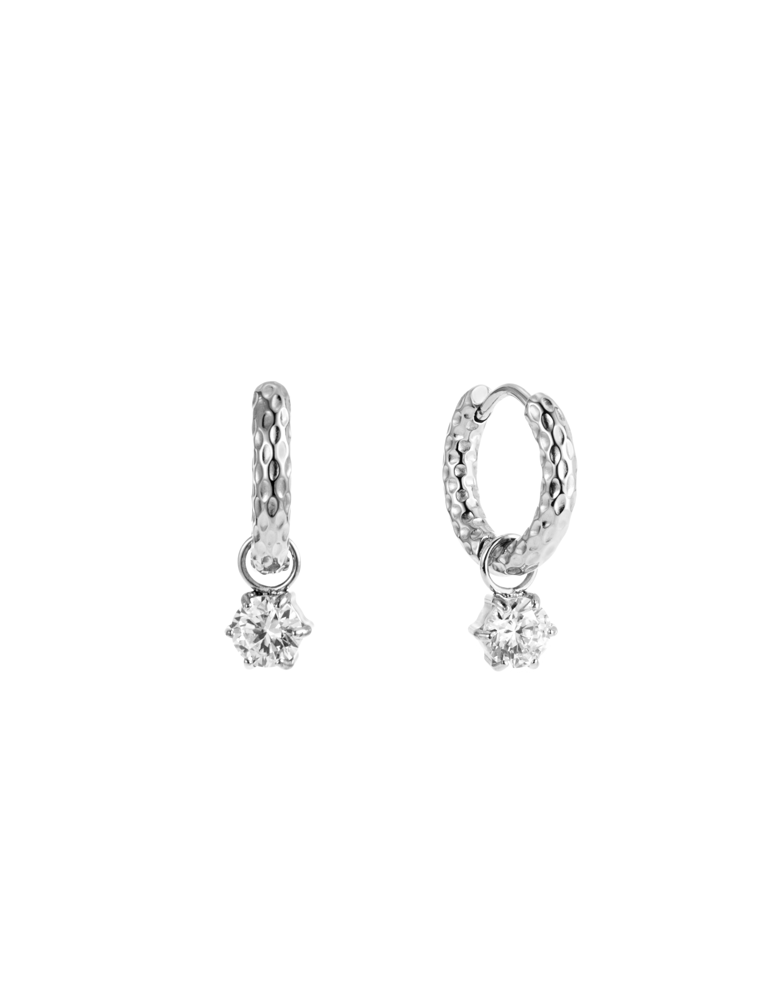 By Jolima Como Hoop Earring Crystal Steel