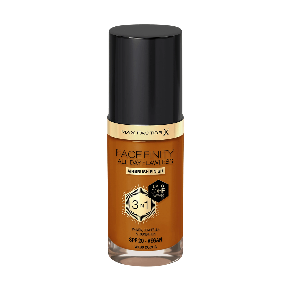 Max Factor All Day Flawless 3-in-1 Foundation W100 Cocoa 30ml
