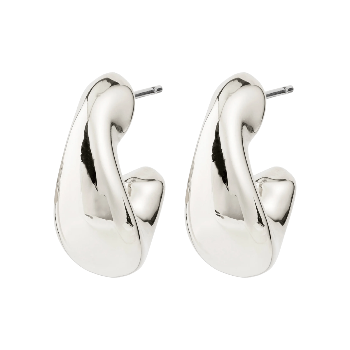 Pilgrim Jennings Small Half-Hoop Earrings Silver-Plated