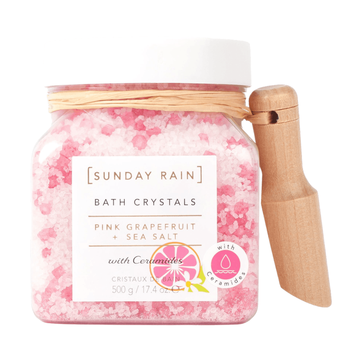 Sunday Rain Pink Grapefruit & Sea Salt Bath Crystals 500g